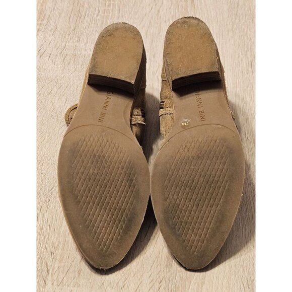 Gianni Bini Leather Booties Tan Size 7 M Womens - Picture 6 of 8